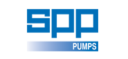 SPP Pumps logo in blue and white